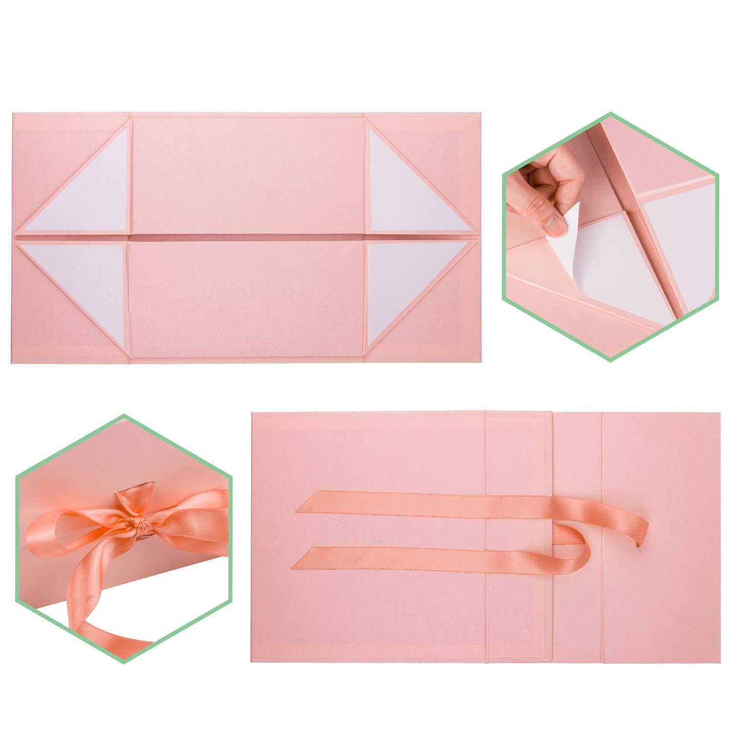 LA Ribbons Wholesale - Collapsible Gift Box with Satin Ribbon and Magnetic Lid: Taro LA Ribbons Wholesale