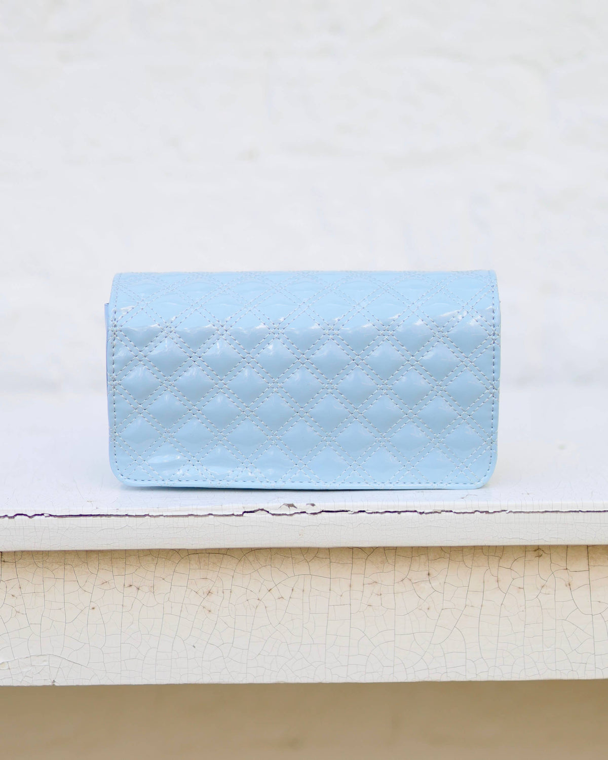 Caroline Hill - Brynleigh Clutch Crossbody Light Blue Patent: Default Caroline Hill