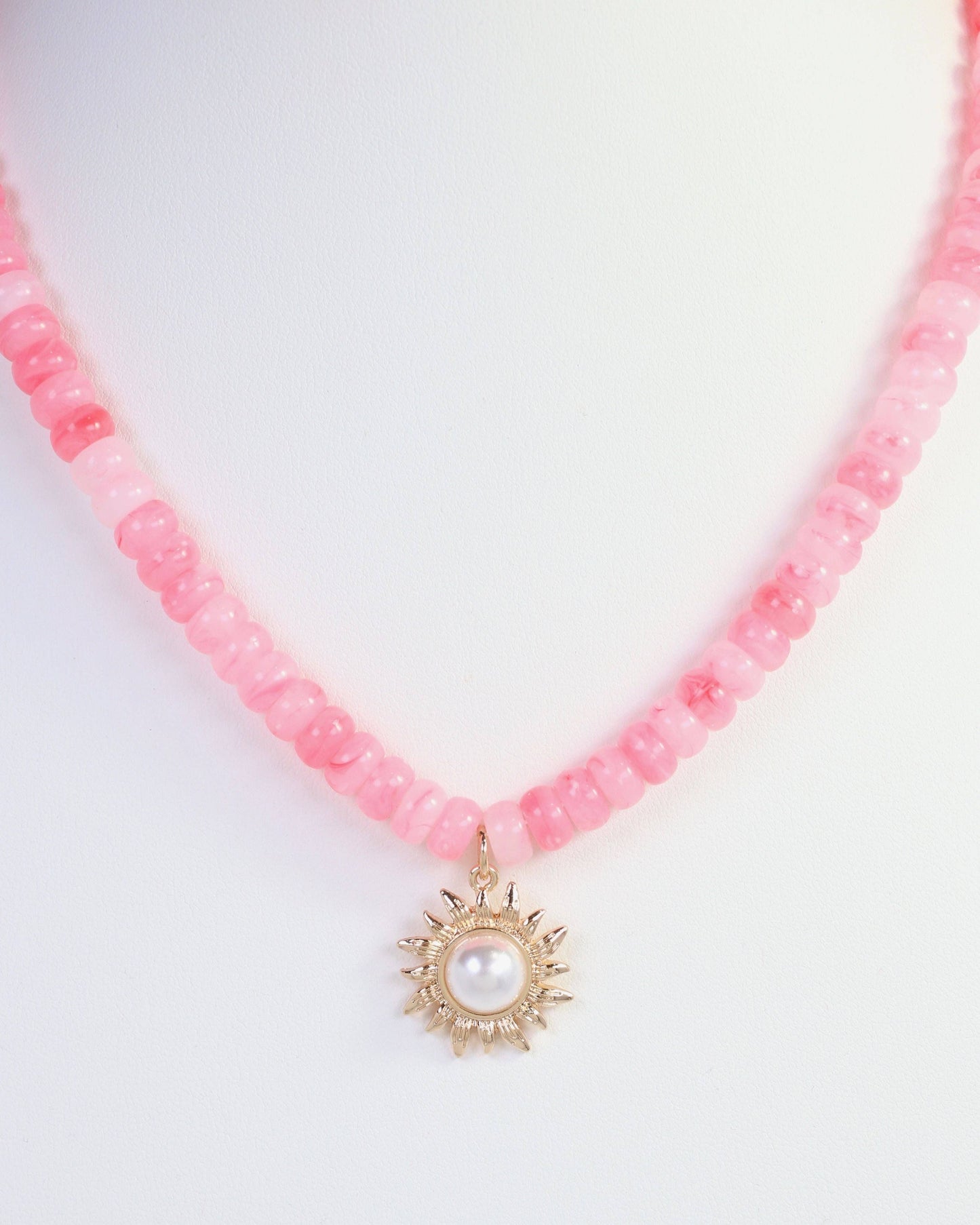 Caroline Hill - Abbigail Beaded Flower Necklace Pink: Default Caroline Hill