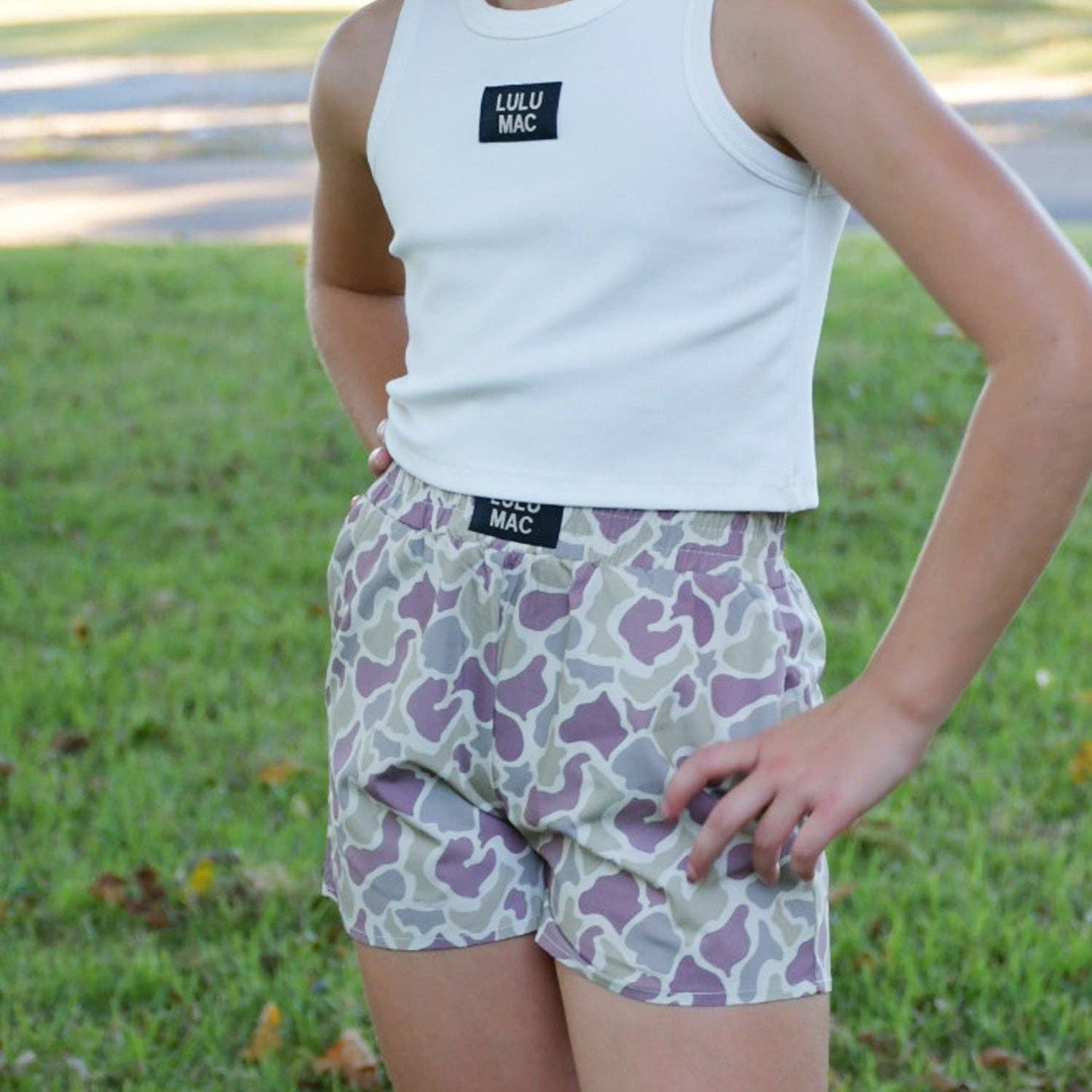 Girlie Girl Originals - LM-KSH-1005-Light Camo KIDS SHORTS: Light Camo / Youth Large Girlie Girl Originals