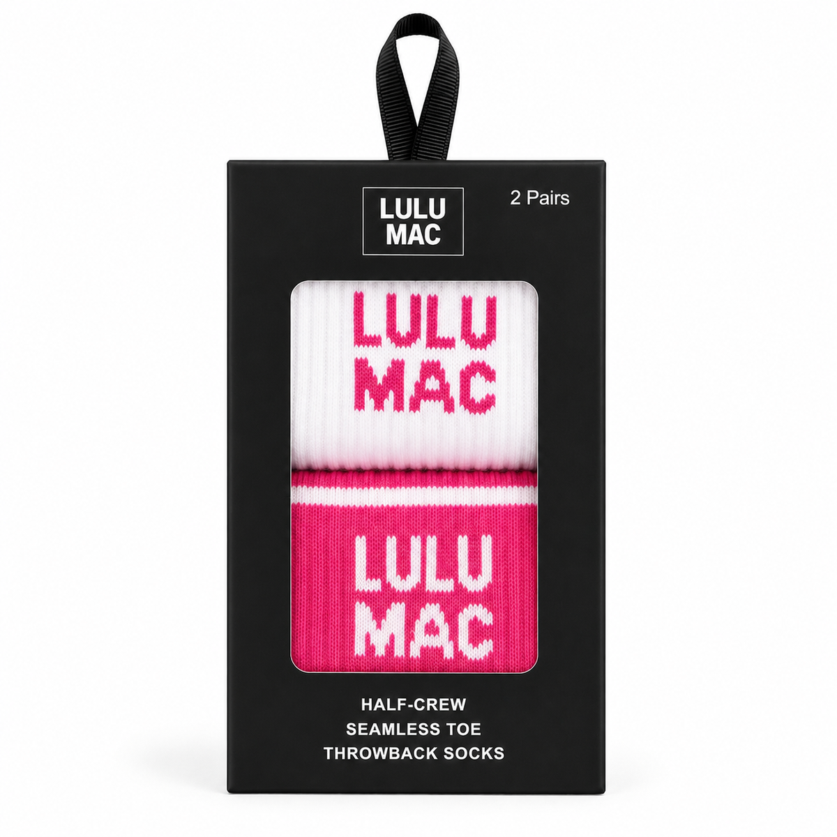 Girlie Girl Originals - LM-SO-1000 Lulu Mac Socks 2 Pair Box-  HOT PINK/HOT PINK Girlie Girl Originals