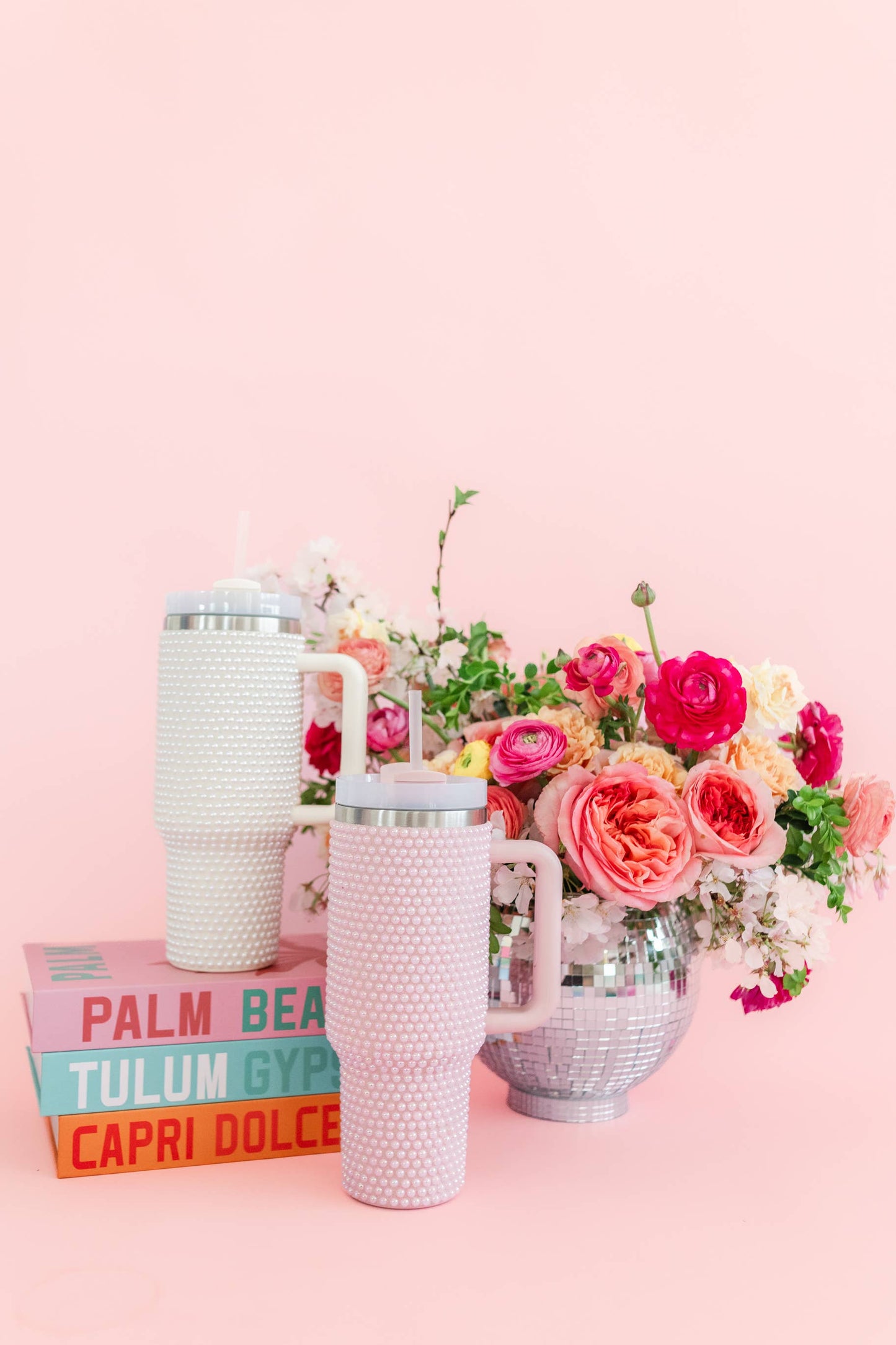 Rock Paper Scissors - Pink Pearl 40oz Tumbler: Pink Rock Paper Scissors
