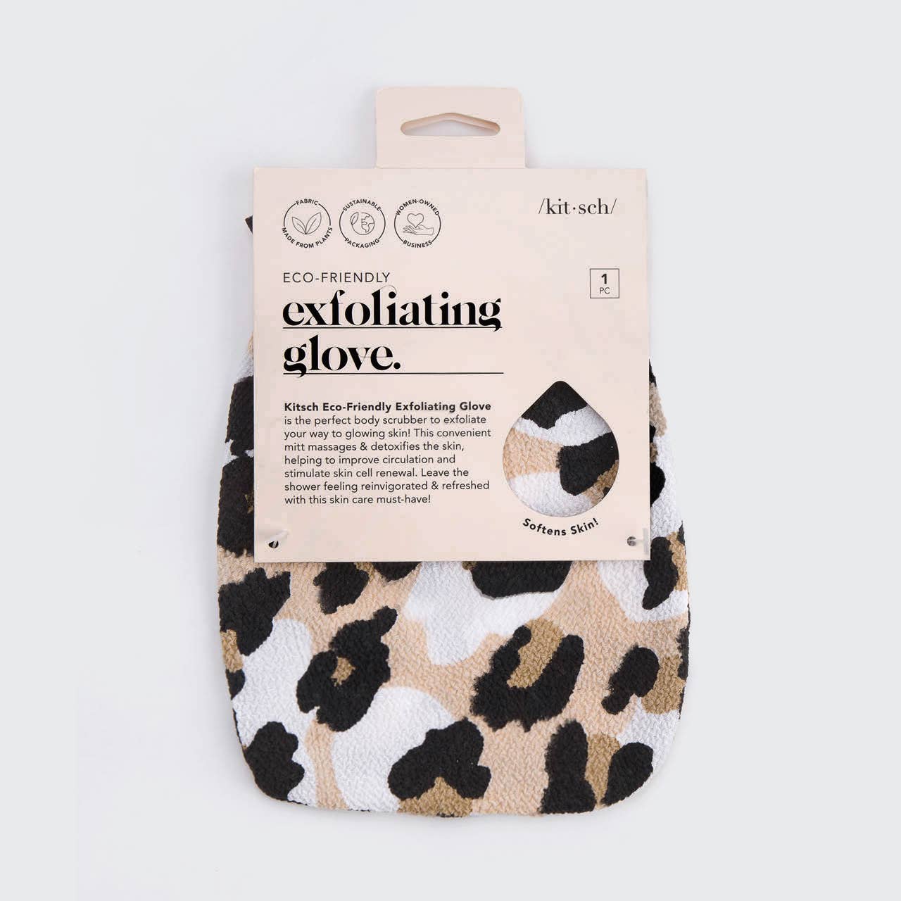 KITSCH - Eco-Friendly Exfoliating Glove - Leopard KITSCH