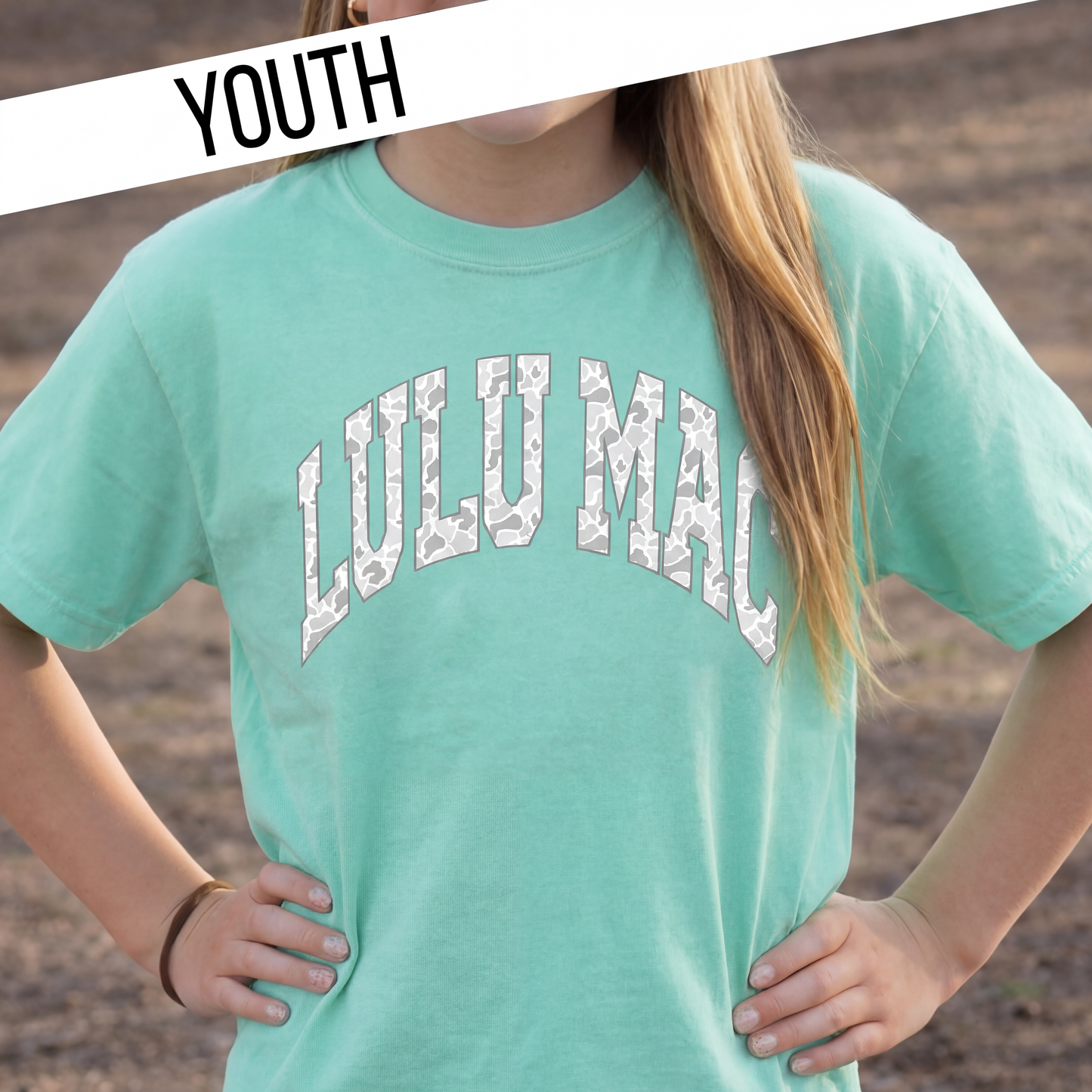 Girlie Girl Originals - KD-CM-1000 Camo Chalky Mint Youth Comfort Colors Tee: Chalky Mint / Youth Small Girlie Girl Originals