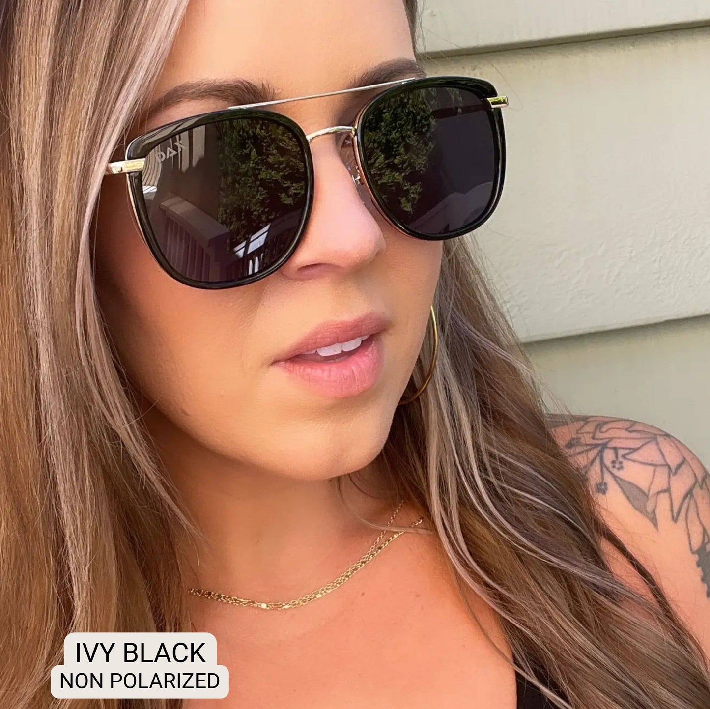 DAX Eyewear - Ivy - Women's Oversized Square Sunglasses: BLACK DAX Eyewear