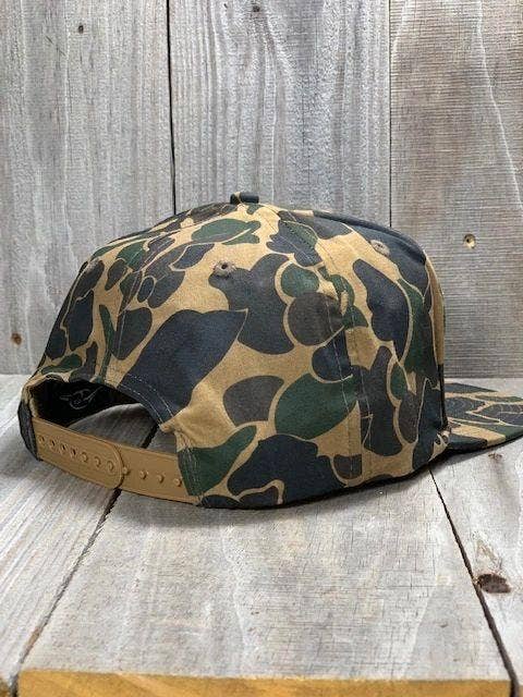 American Flyway Waterfowl - 7 Panel Old School Solid Wax Cap w- Leather Patch American Flyway Waterfowl