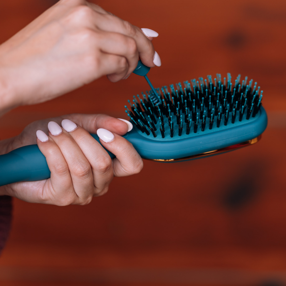 TELETIES - Boar Bristle Hair Brush - Teal With It TELETIES