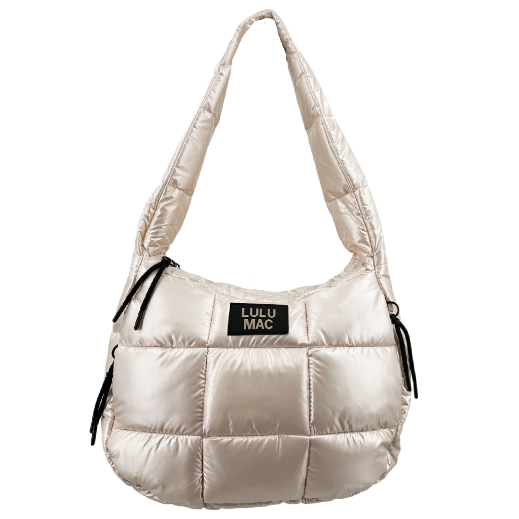 Girlie Girl Originals - MP-8412 PUFFER METALLIC TOTE BAG - OFF WHITE Girlie Girl Originals