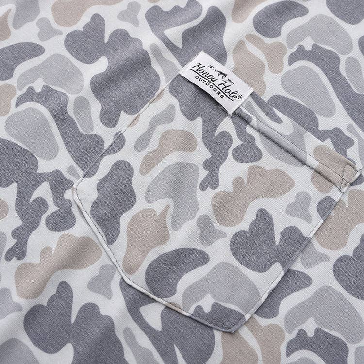 Honey Hole Outdoors - LS Performance Hoodie - Smoke Camo: 2X Honey Hole Outdoors