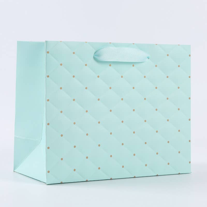 ByHome - 12pcs, tiffany blue dot wavy surface gift bag w/ tissue: Small ByHome