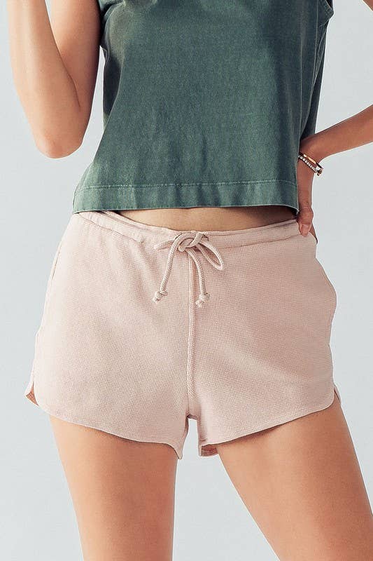 Urban Daizy - TEXTURED PIGMENT GARMENT WASH DOLPHIN SHORTS Urban Daizy