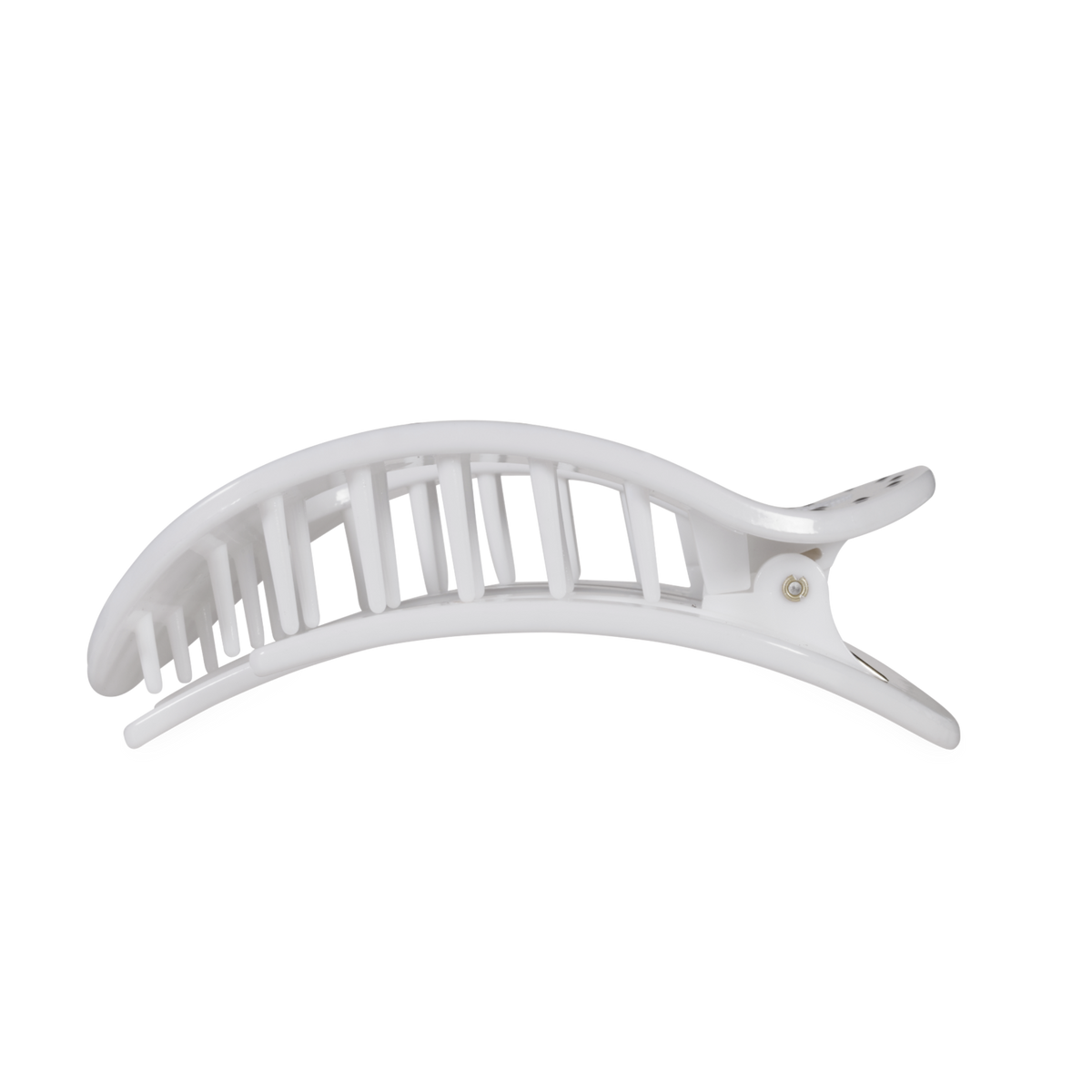 TELETIES - White Polka Dot Party Large Flat Round Hair Clip TELETIES