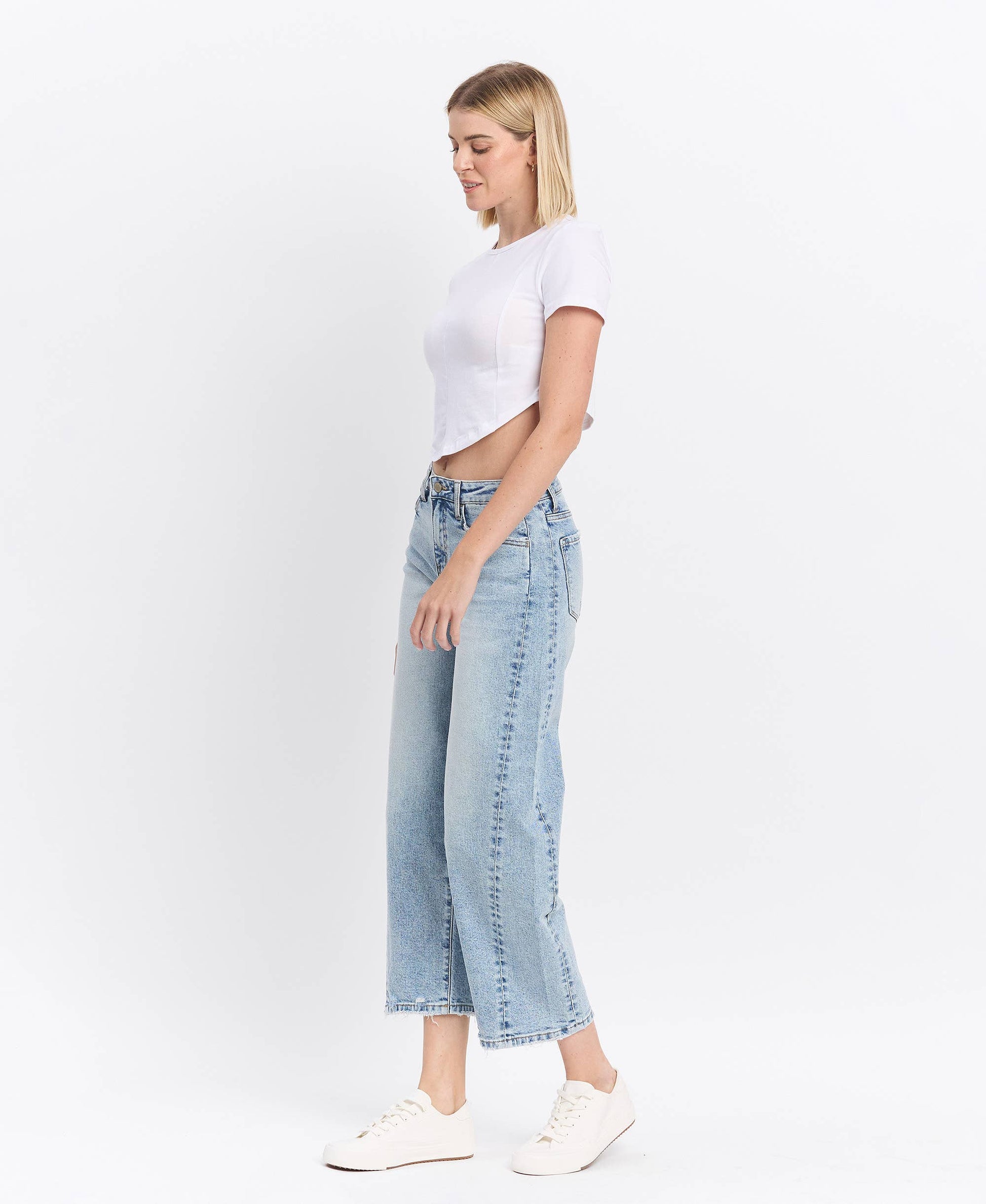 Lovervet by VERVET - HIGH RISE TWIST BARREL JEANS LV1502: PAPER TRAILS / 32 Lovervet by VERVET