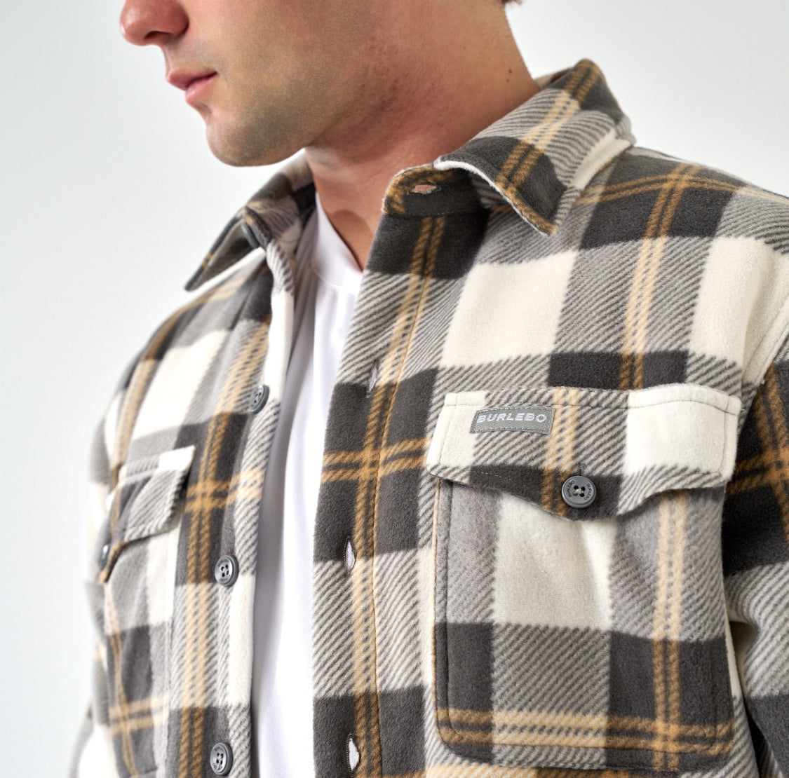 Shacket Coyote Plaid Button Down Shirt BURLEBO