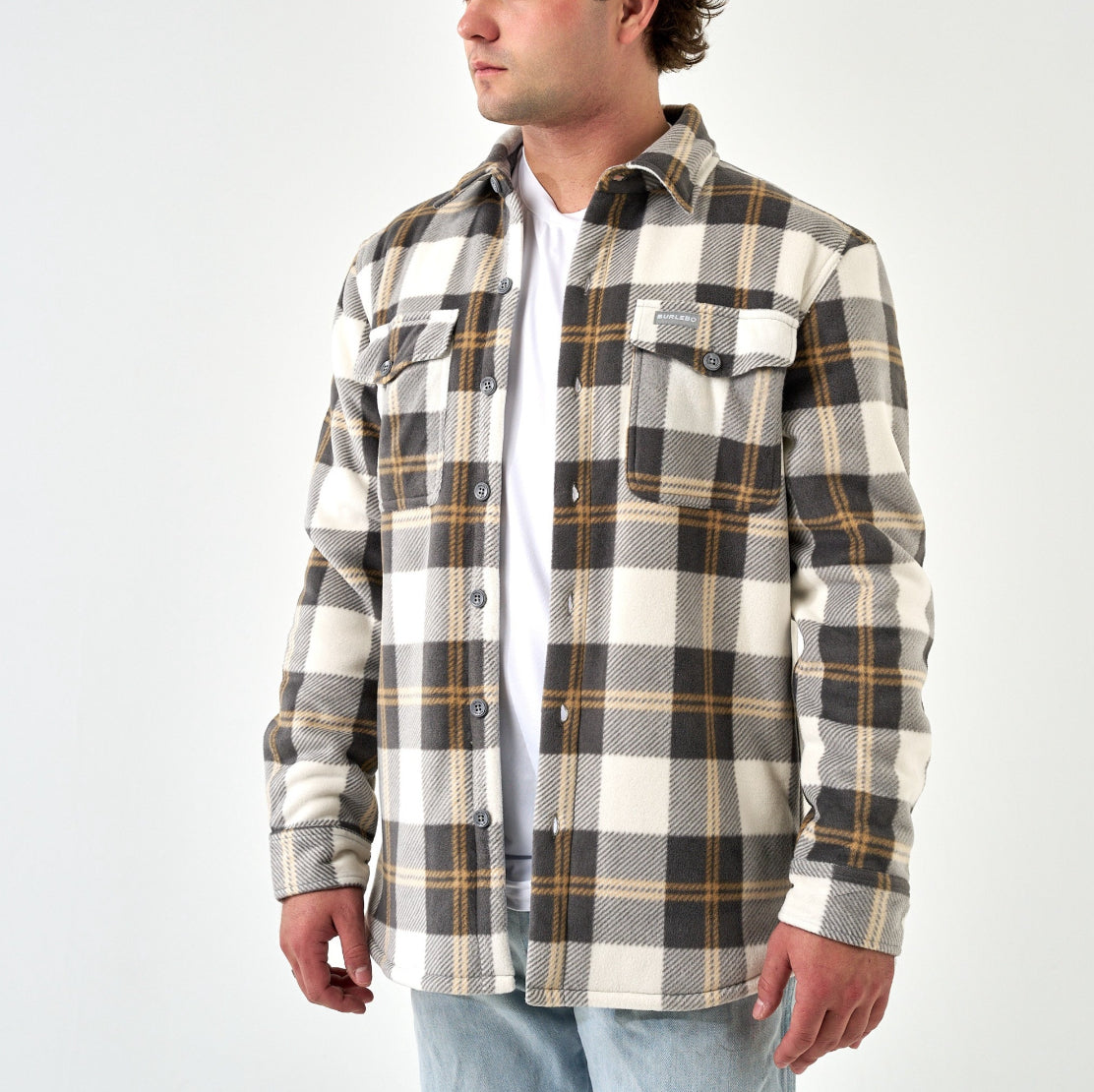 Shacket Coyote Plaid Button Down Shirt BURLEBO