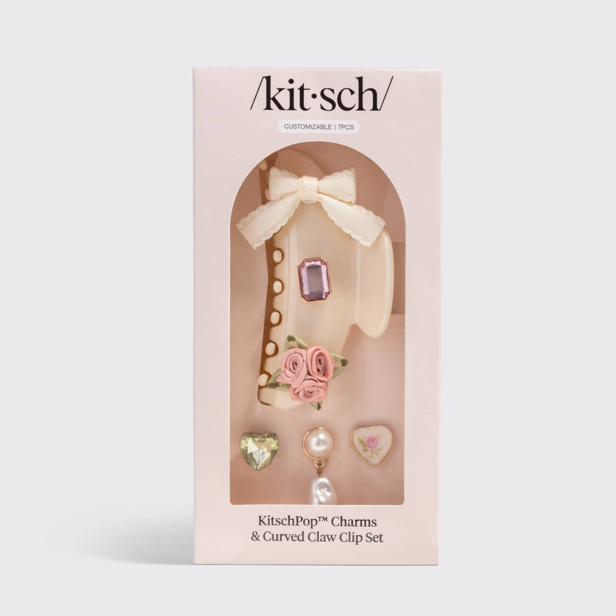 KITSCH - KitschPop™️Curved Claw Clip 7pc Set Vintage- Pearlized Cream KITSCH