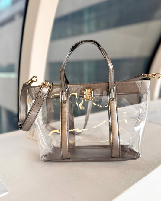 Caroline Hill - Molly Clear Mini Tote Black Pearl: Default Caroline Hill