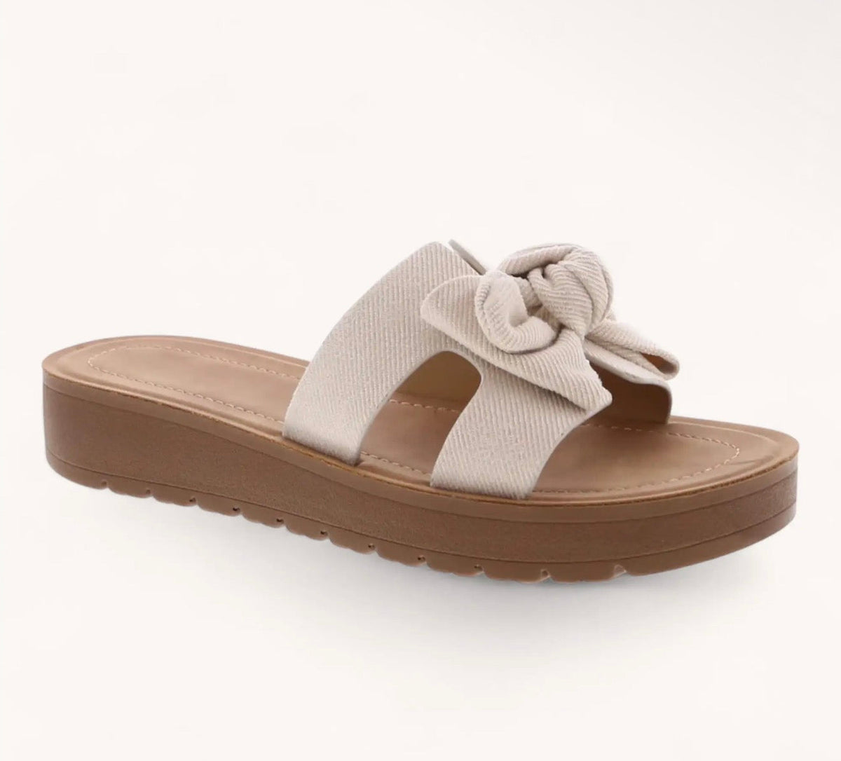 Top Moda Comfort Ivory Bow Knot Sandal CCOCCI