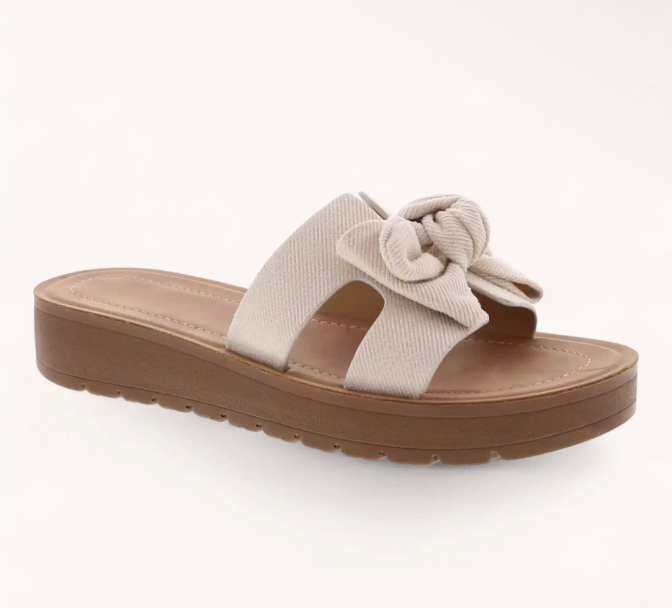 Top Moda Comfort Ivory Bow Knot Sandal CCOCCI