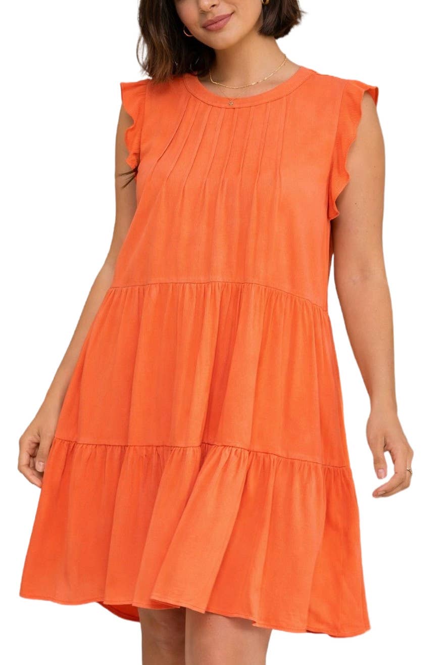 Vanilla Monkey - Plus Tiered Dress: BLUE / 3-2-1(1X-2X-3X) Vanilla Monkey