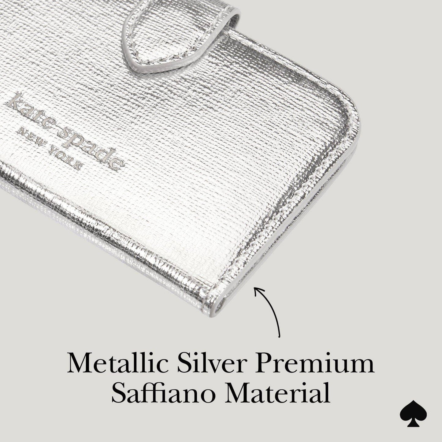Case-Mate - Kate spade new york Morgan Wallet MagSafe Metallic Silver: Metallic Silver Case-Mate