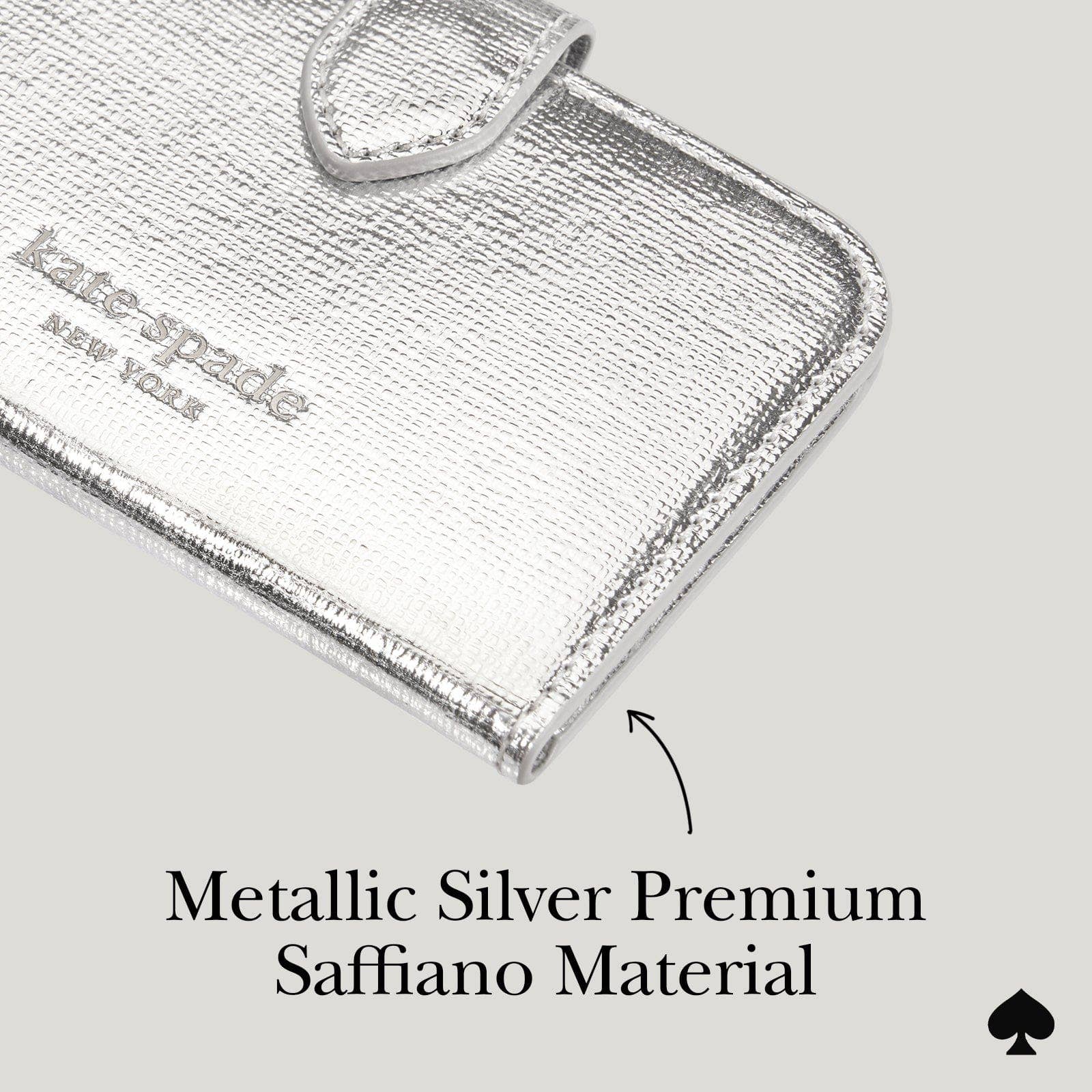 Case-Mate - Kate spade new york Morgan Wallet MagSafe Metallic Silver: Metallic Silver Case-Mate