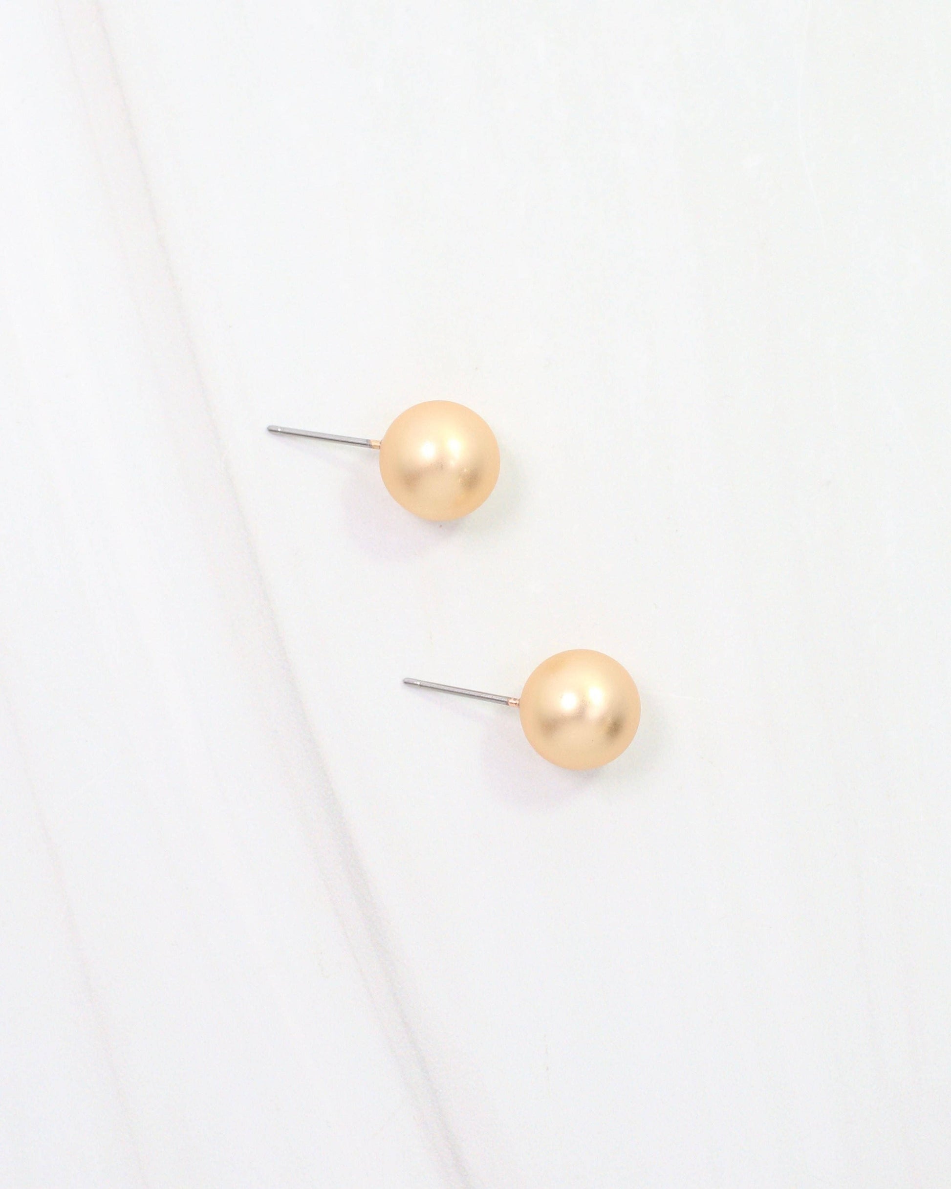 Caroline Hill - Bailey Small Ball Earring WR Worn Gold: Default Caroline Hill