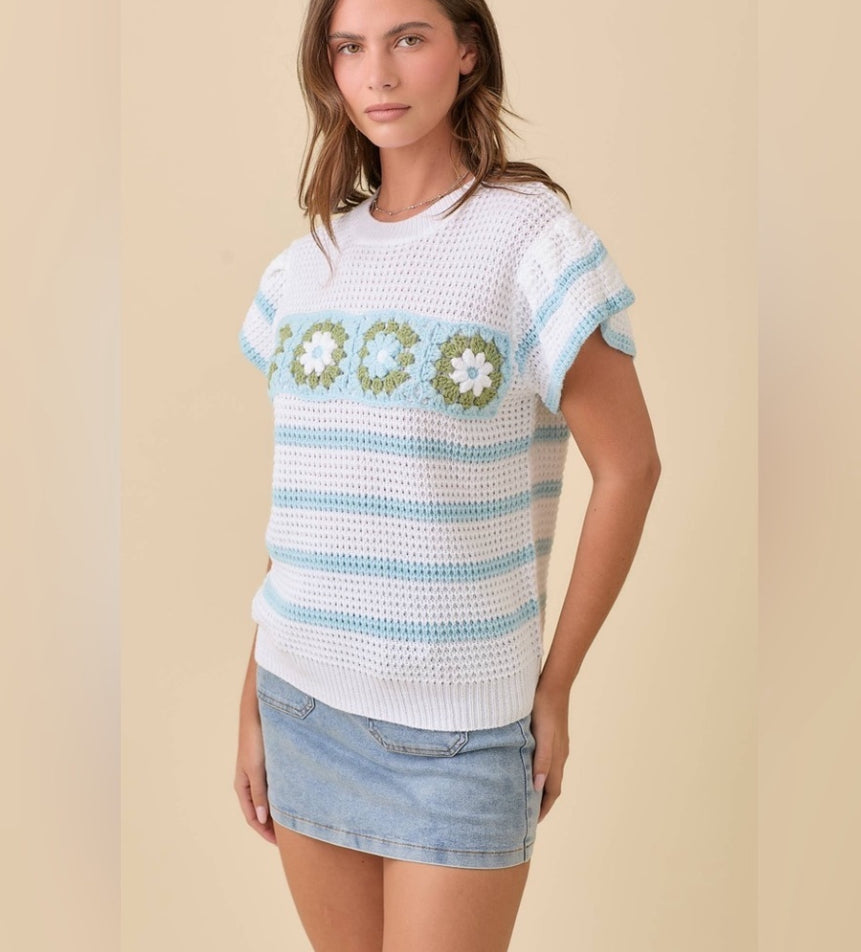 Women’s Ruffle Sleeve Sweater Knit Top Main Strip