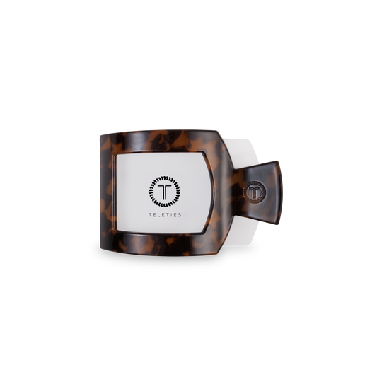TELETIES - Tortoise | Small | Flat Square Hair Clip TELETIES