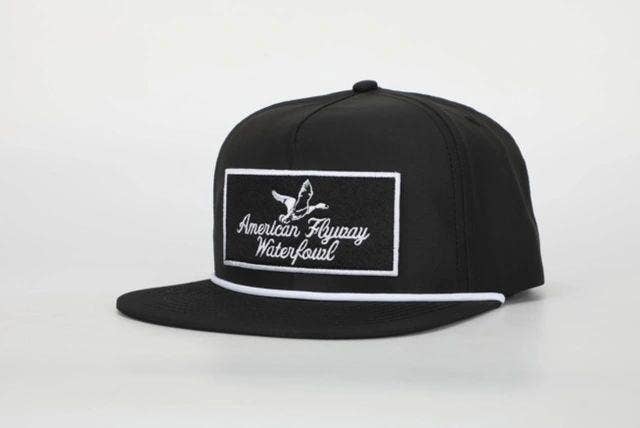 American Flyway Waterfowl - Throwback Vintage Rope Black with Patch and White Rope American Flyway Waterfowl