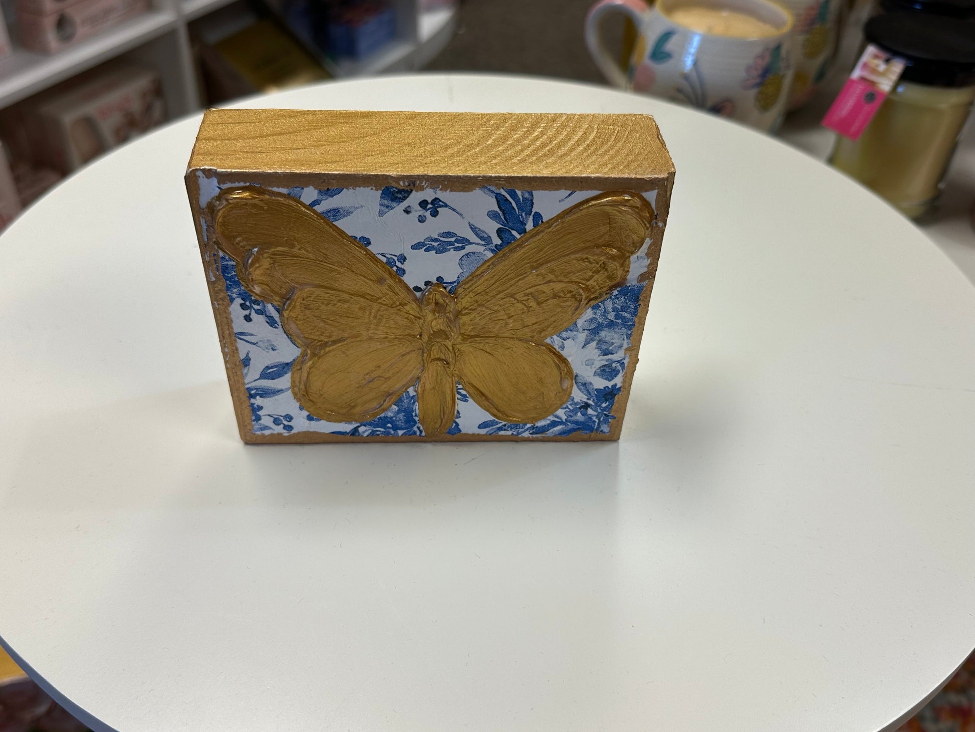Coddiwomple Chinoiserie Butterfly Botanicals Blue White Bridal Tea Art Blocks Coddiwomple