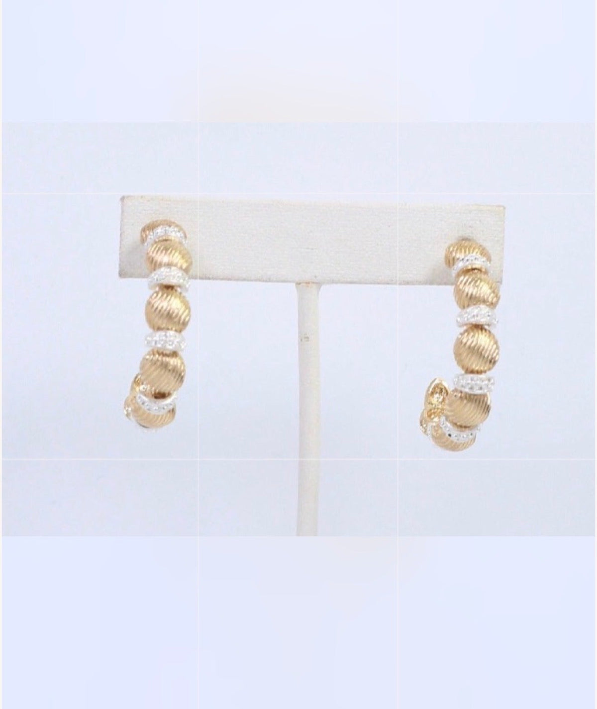 Caroline Hill Worn Gold Anvi Textured Hoop Earring Caroline Hill