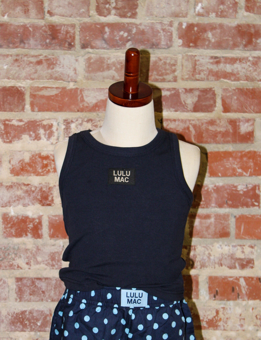 Lulu Mac Navy Youth Solid Tank Top Girlie Girl Originals