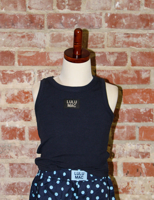 Lulu Mac Navy Youth Solid Tank Top Girlie Girl Originals