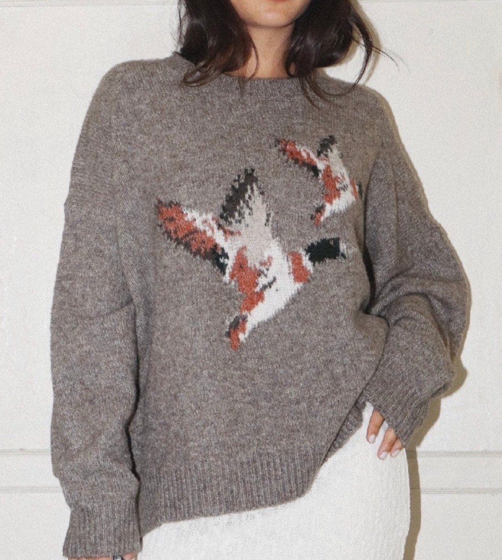 Mocha Flying Duck Knit Sweater bailey rose