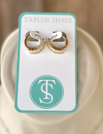 Taylor Shaye Clear Crystal Baguette Huggies Taylor Shaye Designs