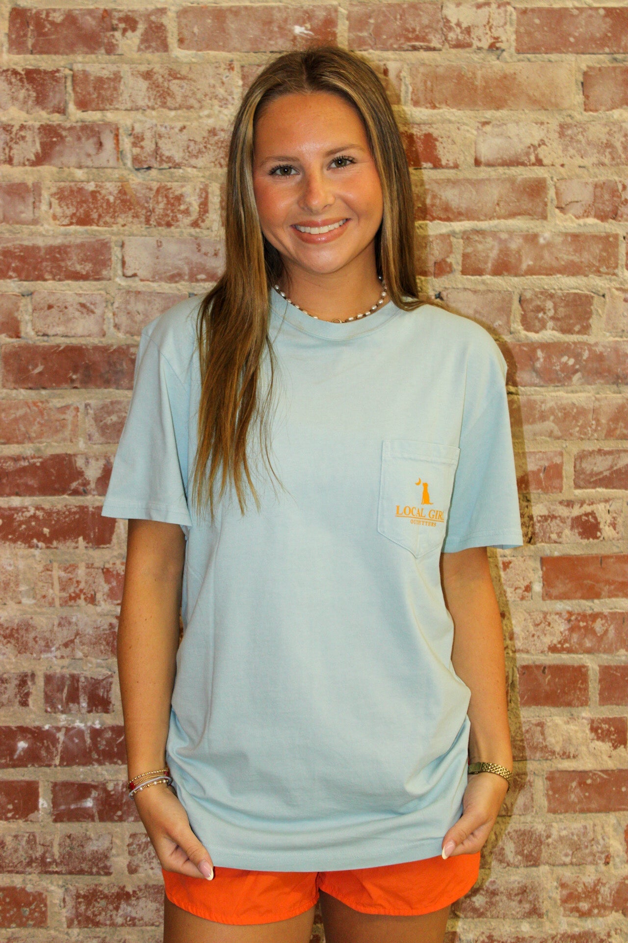 Local Girl Chambray Setter on Point Short Sleeve Tee LOCAL BOY OUTFITTER