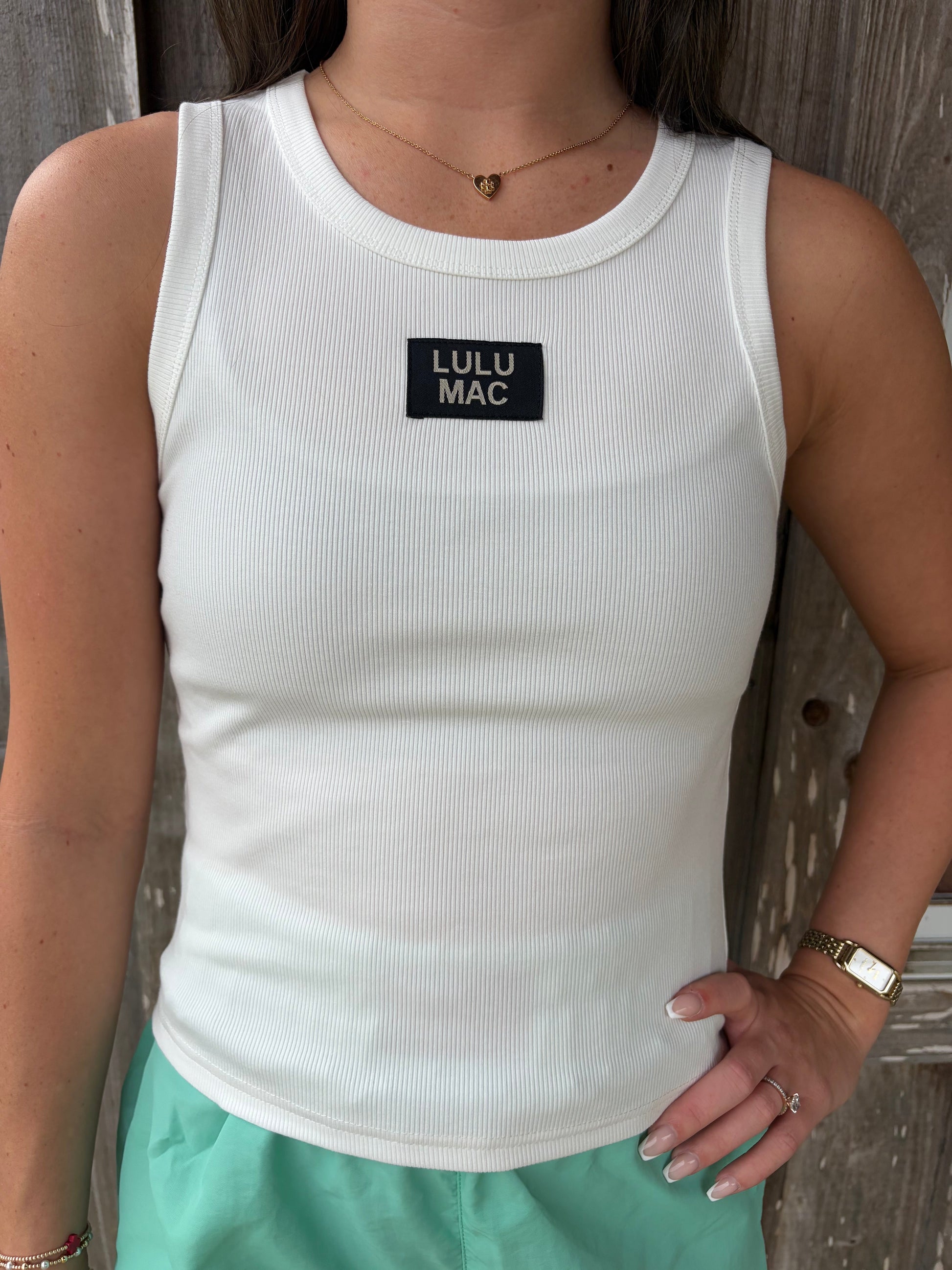 Lulu Mac White Tank Top Girlie Girl Originals