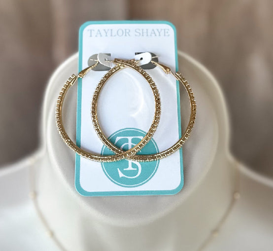 Taylor Shaye Marjorie CZ Diamond Gold Hoops Taylor Shaye Designs