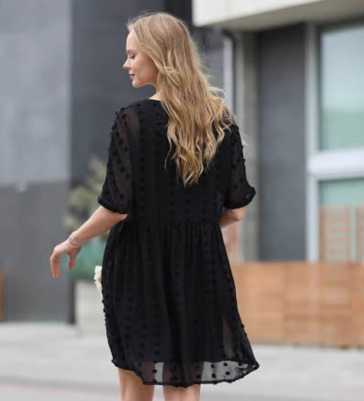 Zenana Plus Size Twist Dot V-neck Mini Dress zenana