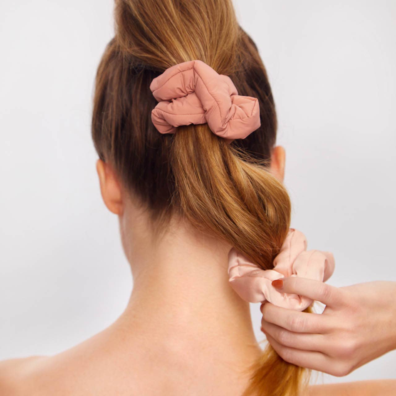 KITSCH - Recycled Fabric Cloud Scrunchies 3pc Set - Rosewood KITSCH