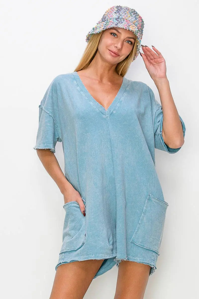 J Her Inc - Mineral Wash reversible rompers HR5535. J Her Inc