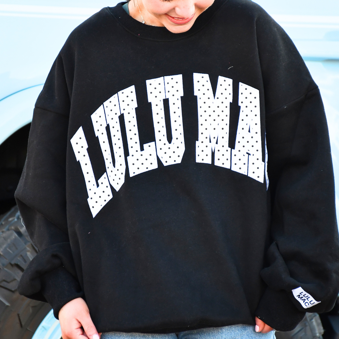 Girlie Girl Originals - LM-SW-1008-PD Black/White Polka Dot Sweatshirt: Black/White / Large Girlie Girl Originals