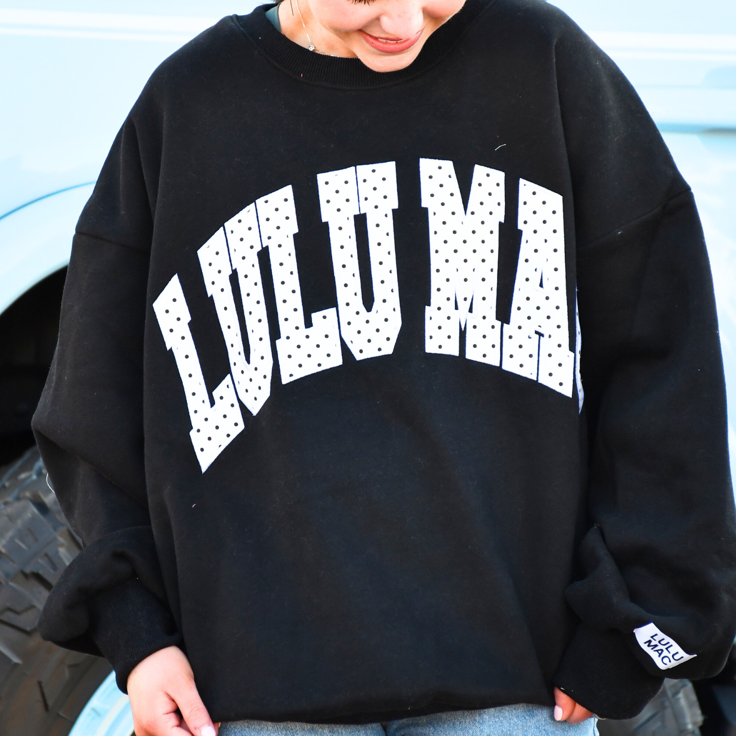 Girlie Girl Originals - LM-SW-1008-PD Black/White Polka Dot Sweatshirt: Black/White / Large Girlie Girl Originals