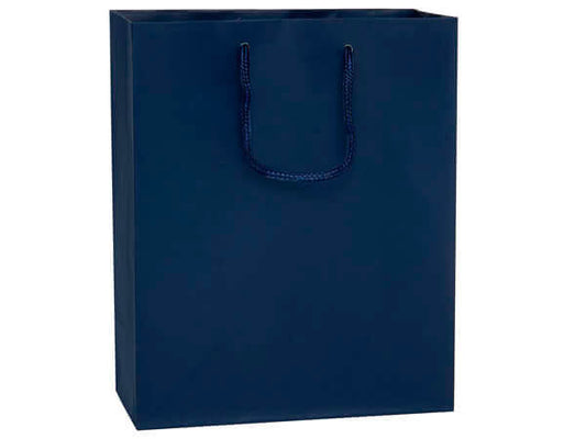Nashville Wraps - Matte Paper Cord Handle Gift Bags: Navy Matte / 10 Pack / Cub 8x4x10" Nashville Wraps