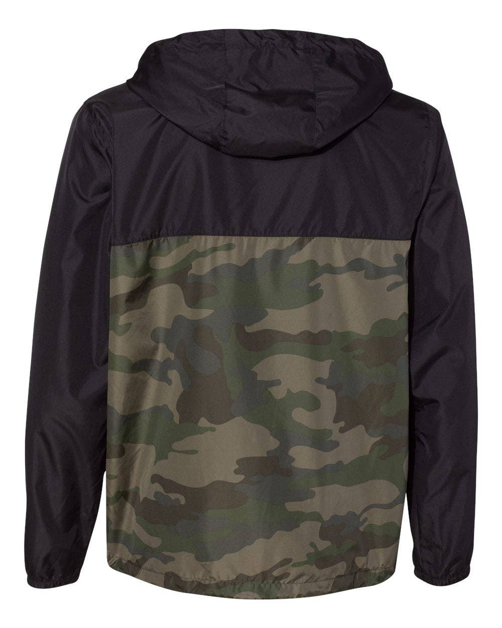 American Flyway Waterfowl - AF Waterfowl Camo and Black Lightweight Full Zip Pullover Windbreaker Jacket - Water Resistant: X-Large American Flyway Waterfowl