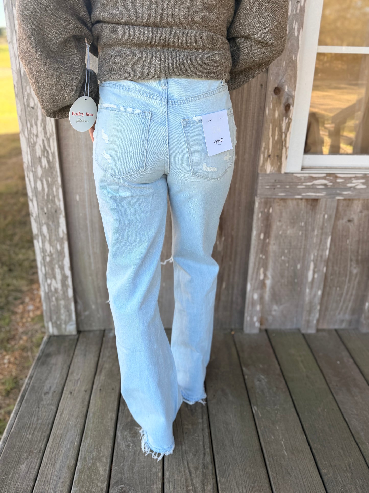 VERVET by FLYING MONKEY WESTERN PROMISE 90'S VINTAGE SUPER HIGH RISE FLARE JEANS