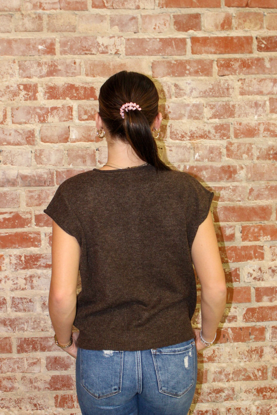 Blu Pepper Raw Edge Sleeveless Lightweight Cardigan Blu Pepper