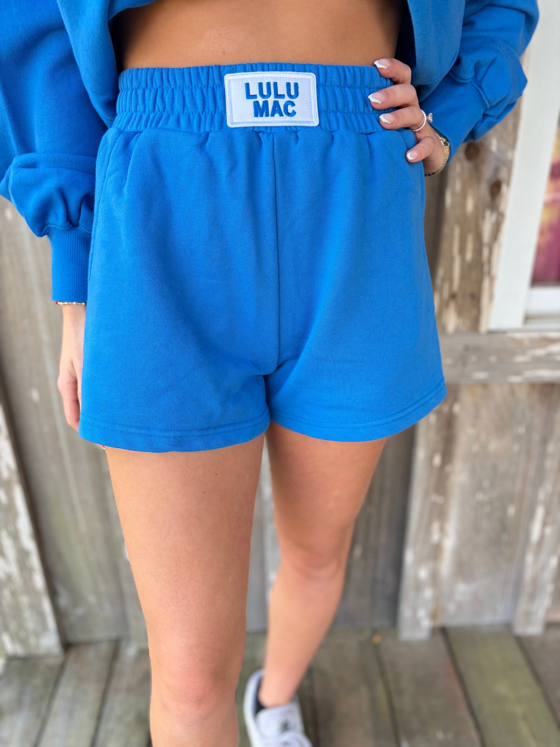 Lulu Mac Bright Blue Terry Cloth Shorts Girlie Girl Originals
