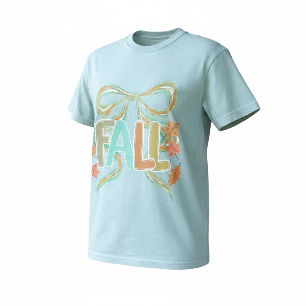 Sage Fall Coquette Bow Graphic Tee SOUTHERN SUNDROP BOUTIQUE